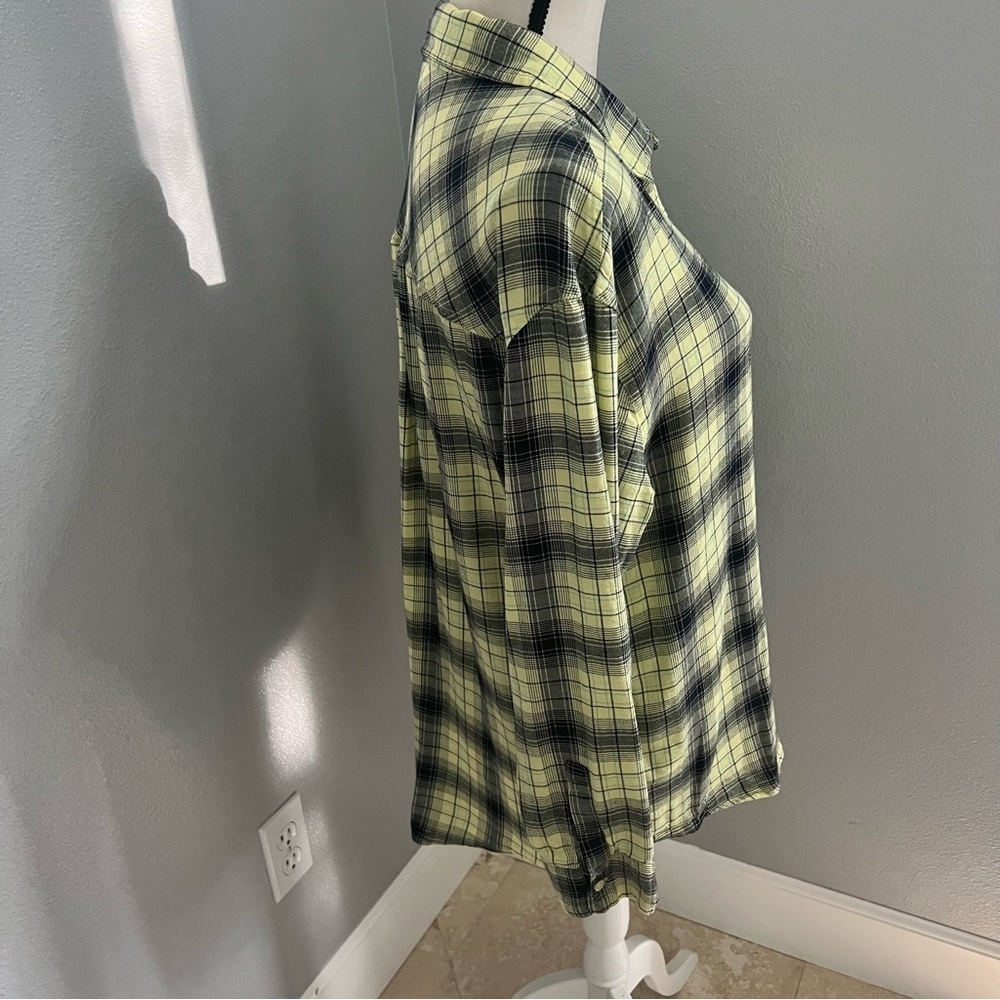 Abound Lime Green and Blue Button Down Shirt Relaxed Fit - Picture 5 of 9